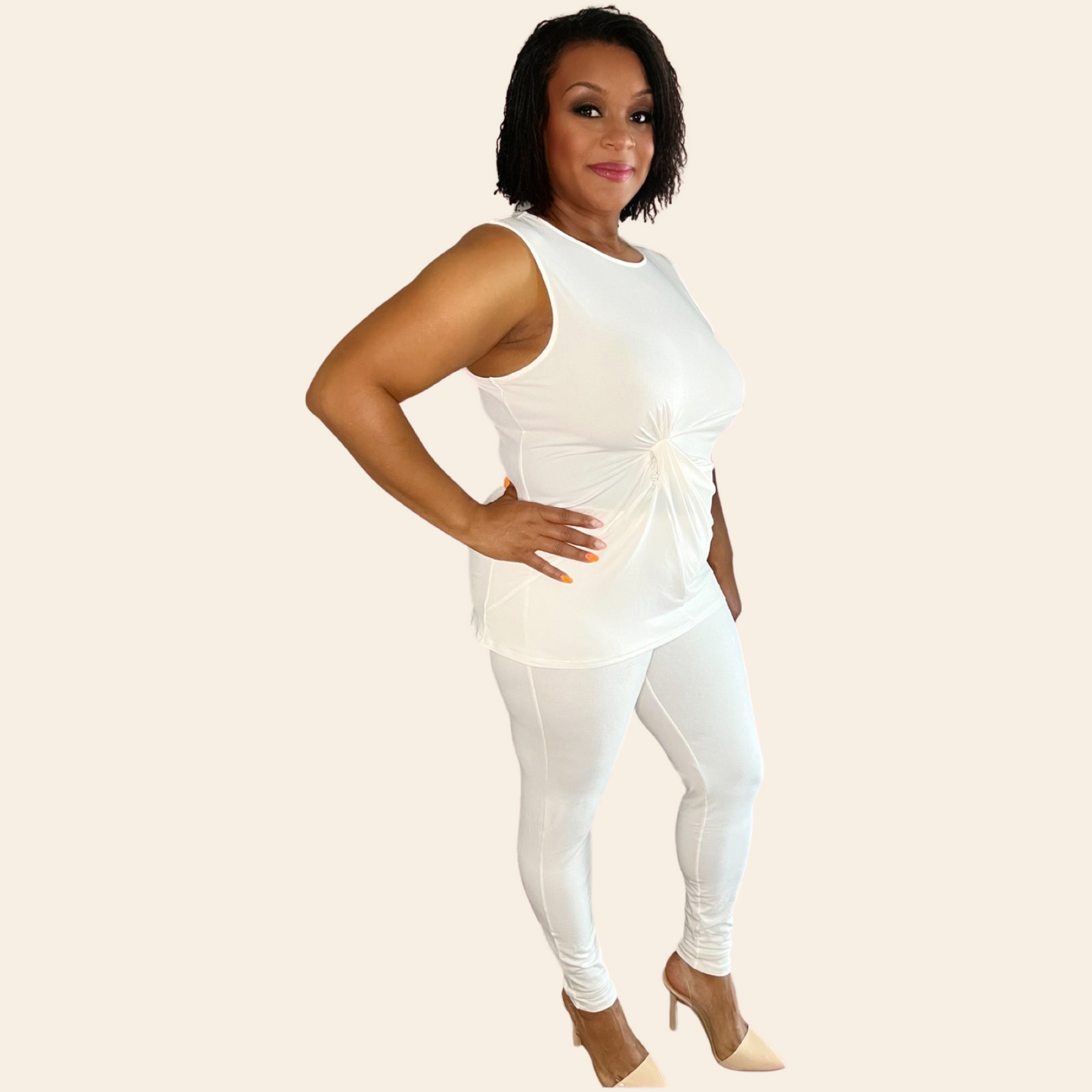 The Janine Set | Gathered Top & Leggings Set