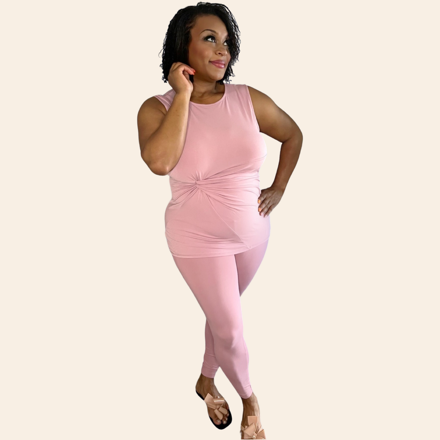 The Janine Set | Gathered Top & Leggings Set