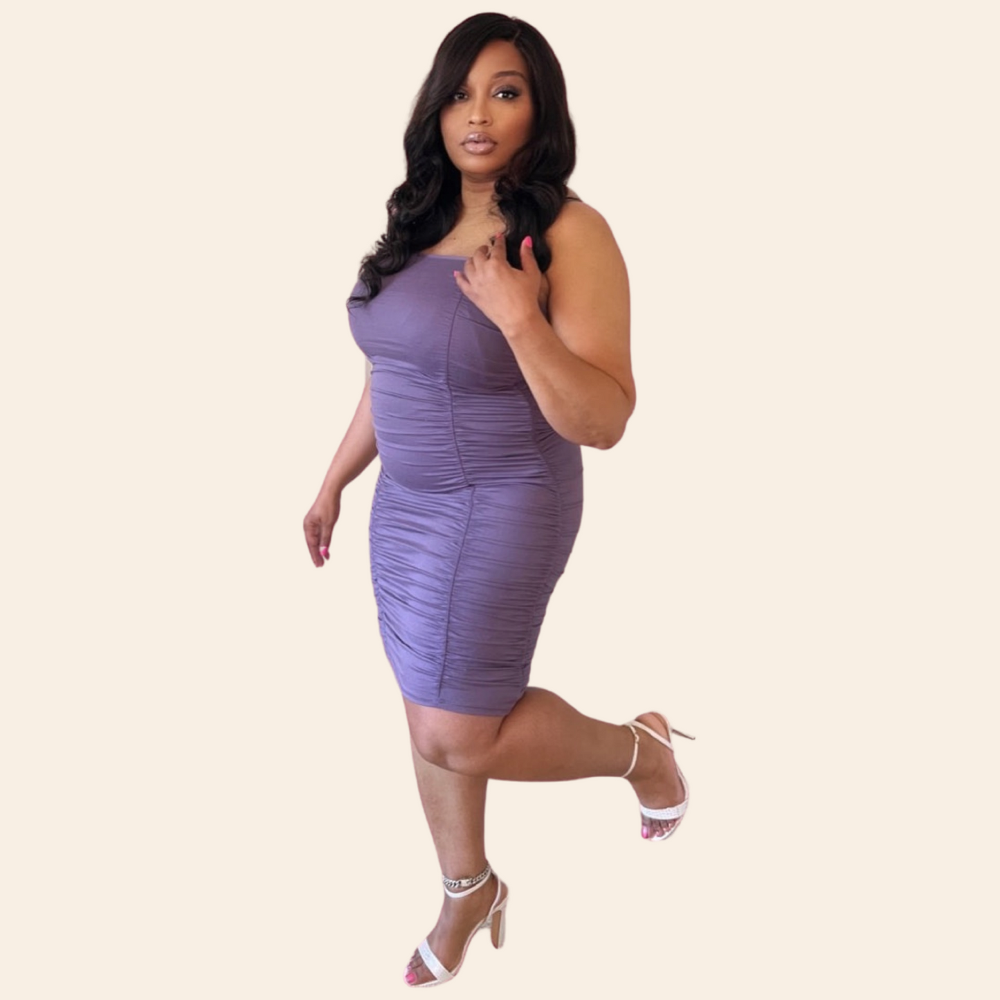 Plus Size Ruched Bodycon Dress