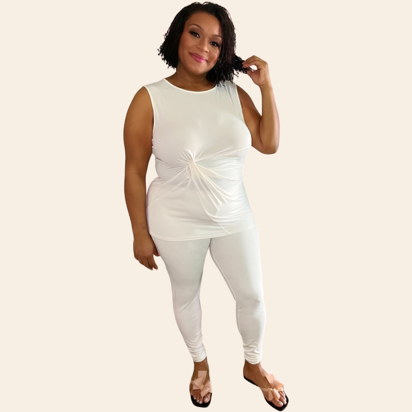 The Janine Set | Gathered Top & Leggings Set