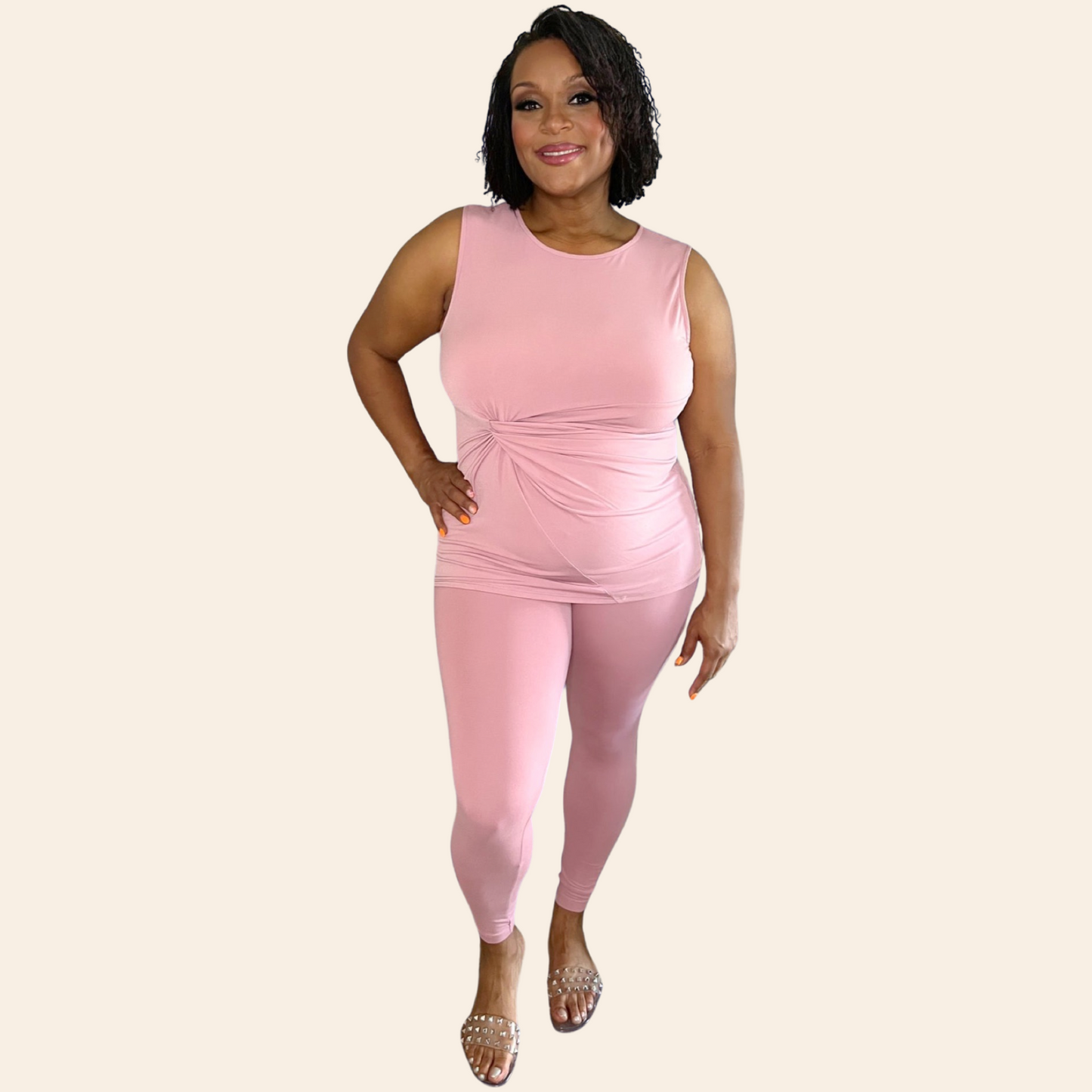 The Janine Set | Gathered Top & Leggings Set