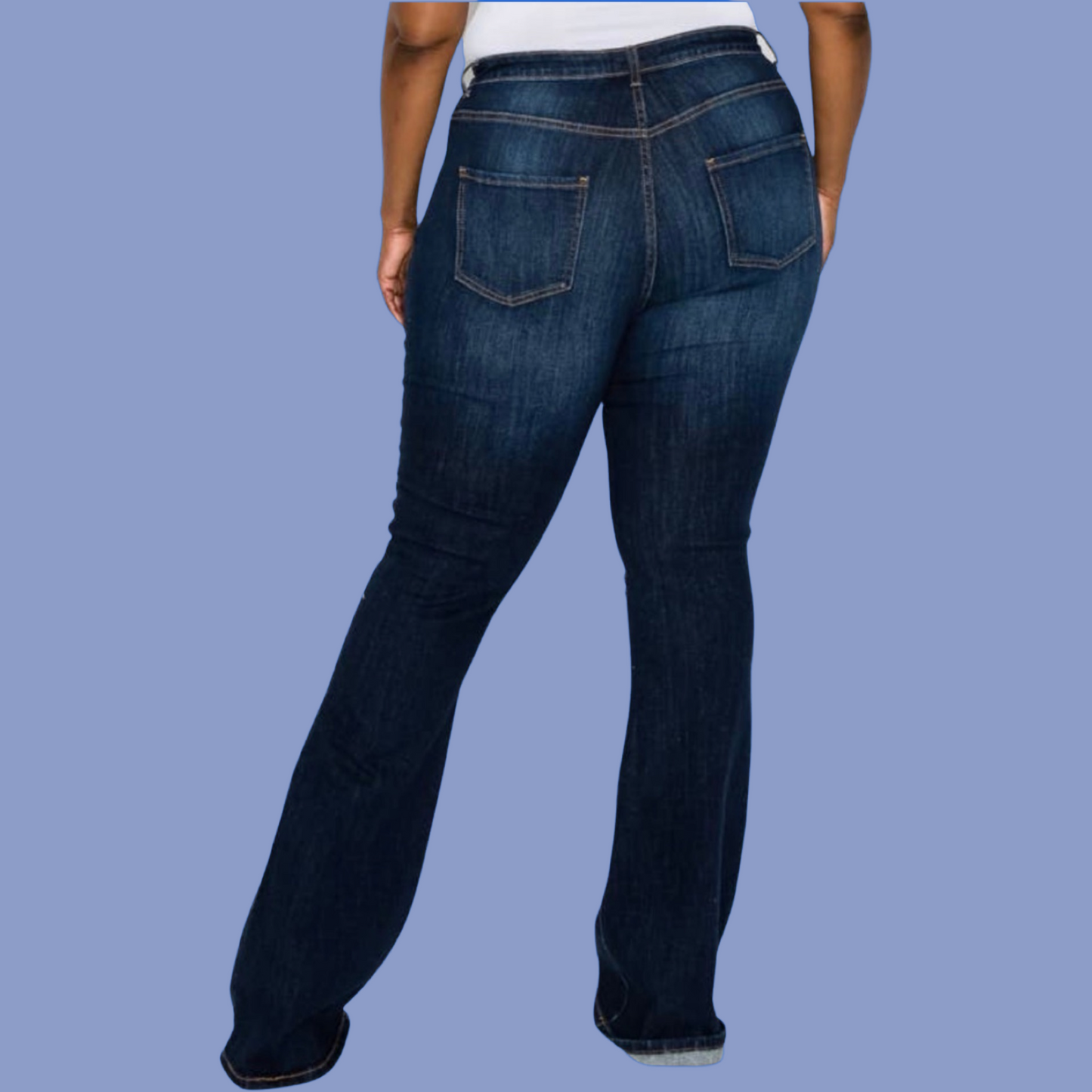 Curvy Flare Dark Denim Jeans